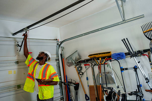 Professional Garage Door Roller Replacement technician working in Newport, RI